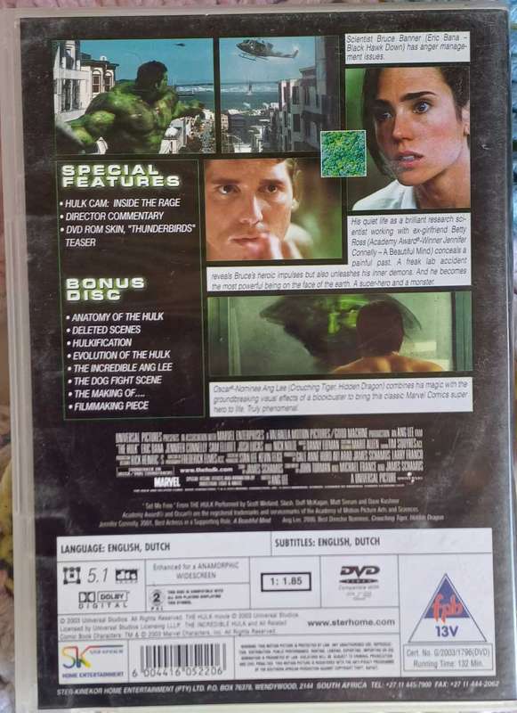 Hulk 2 disc special edition dvd