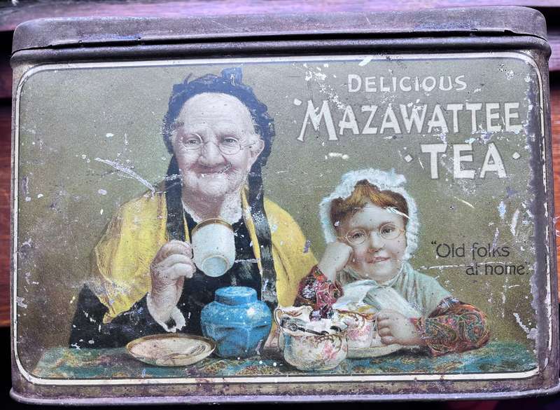 Vintage Mazawattee tin - Old folks at home