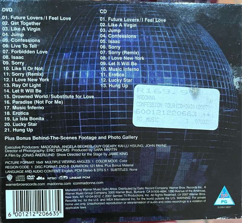 (CD and DVD) Madonna - The Confessions Tour (2007, RSA)