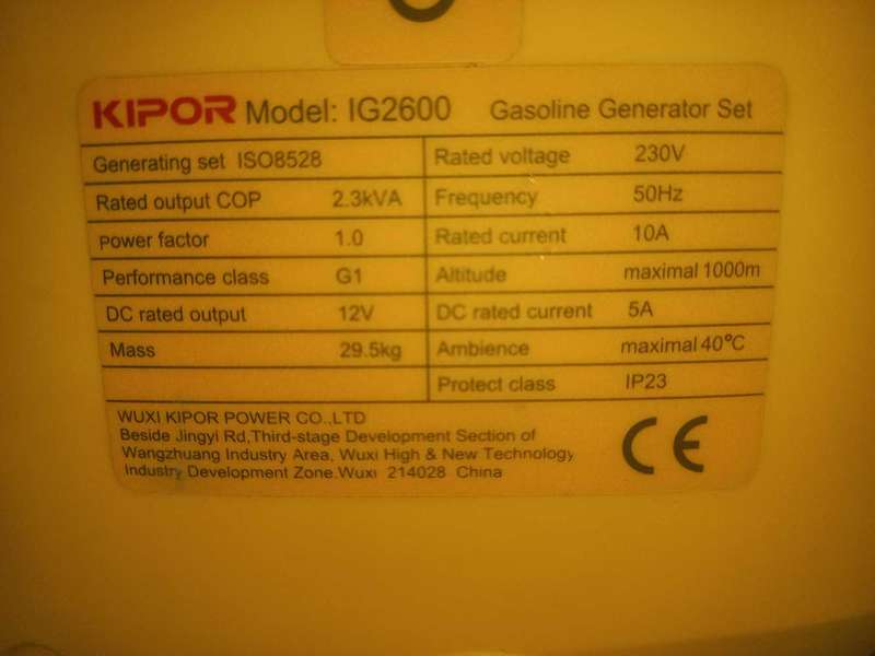 Inverter Generator * Kipor* 2.6KVA