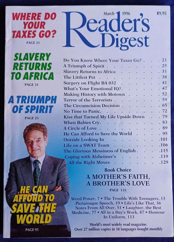 Reader's digest magazine March 1996