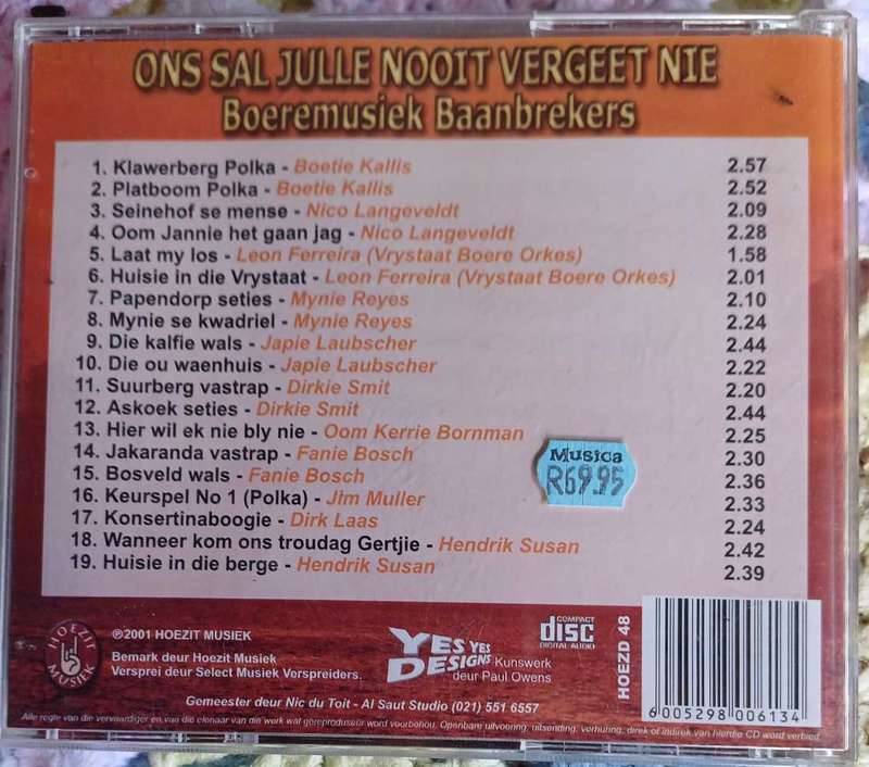 Ons sal julle nooit vergeet nie - Boeremusiek baanbrekers cd