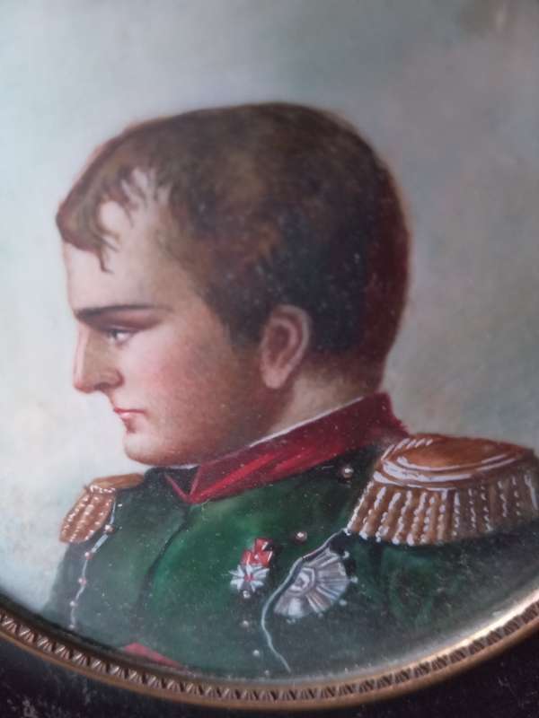 Antique 19thc Miniature Portrait Of Napoleon Bonaparte