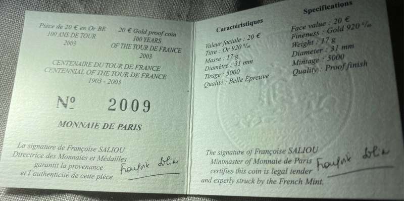 Monnaie de Paris Tour de France Gold and Silver Coin Set