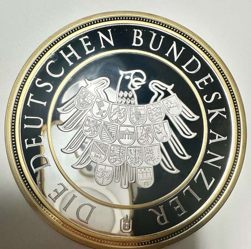 HUGE 376GR. XXL GIANT 100MM MEDAL - GERMAN CHANCELLOR -  SEALED WITH CERTIFICATE