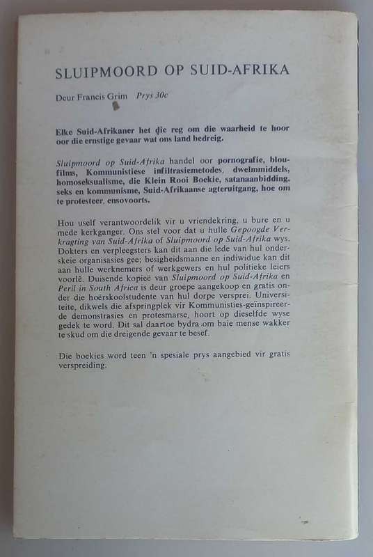 Gepoogde verkragting van Suid-Afrika deur Francis Grim