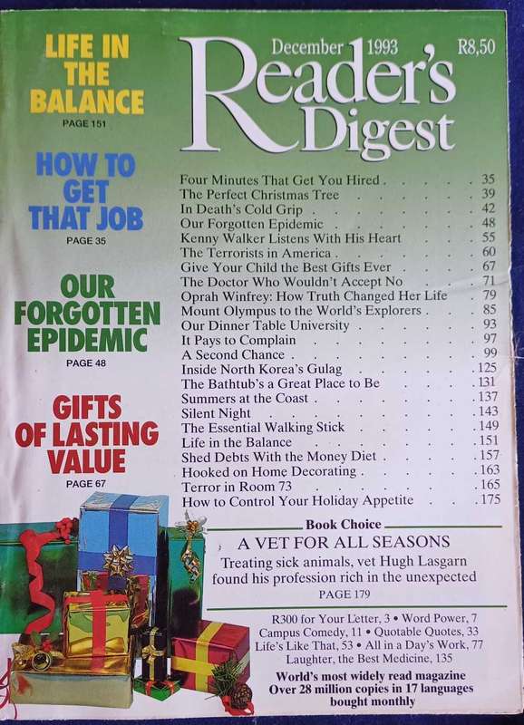 Reader's digest magazine December 1993