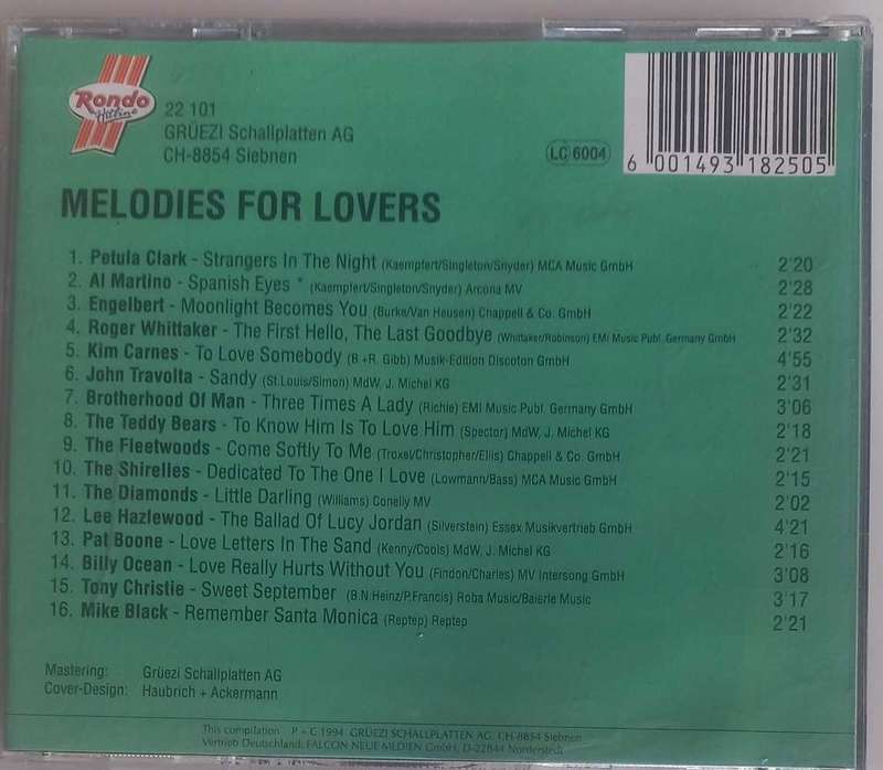 Melodies for lovers cd