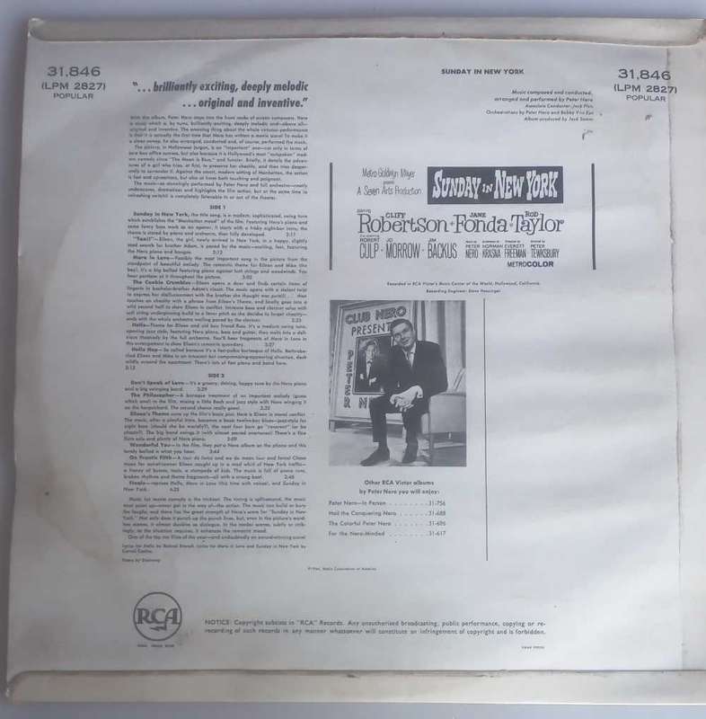 Peter Nero - Sunday in New York LP
