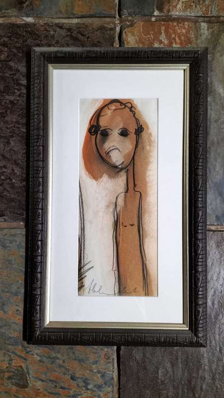 Frans Claerhout mixed media size 370mm x 150mm