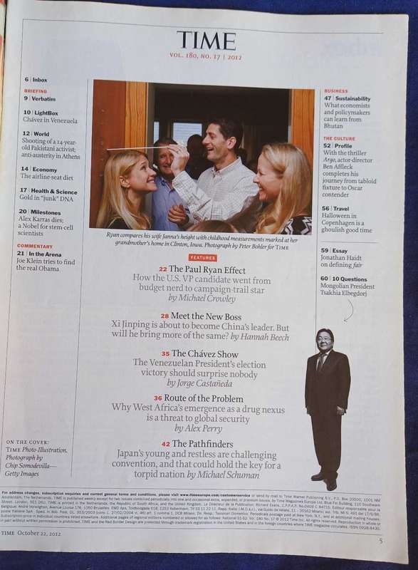 Time magazine October 22, 2012