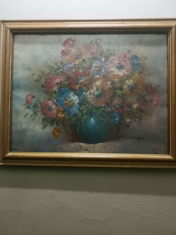 Breathtaking still life oil painting by Douglas original oil canvas