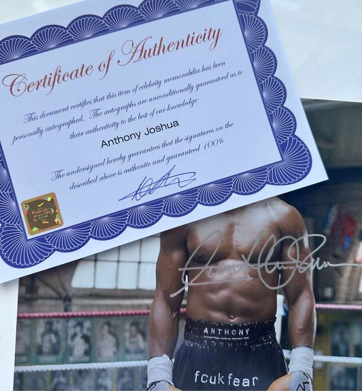 ANTHONY JOSHUA -  AUTHENTIC AUTOGRAPH - 100% ORIGINAL - WITH COA