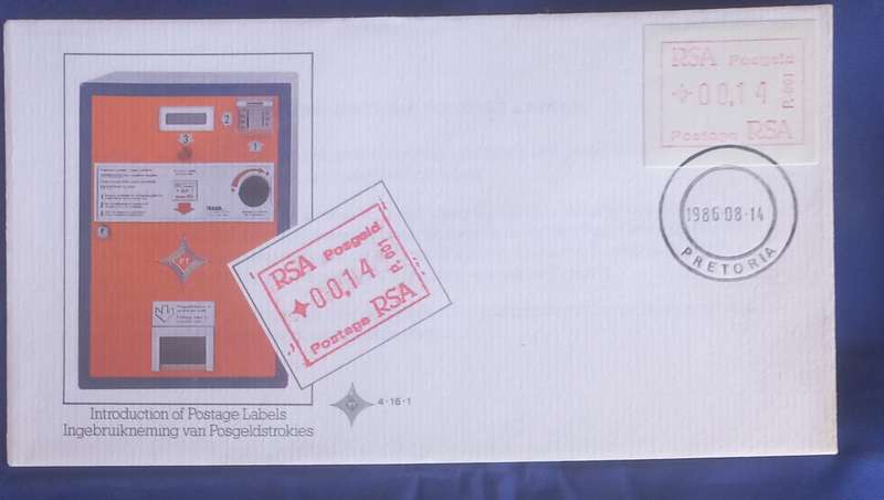 First day envelope - Introduction of postage labels