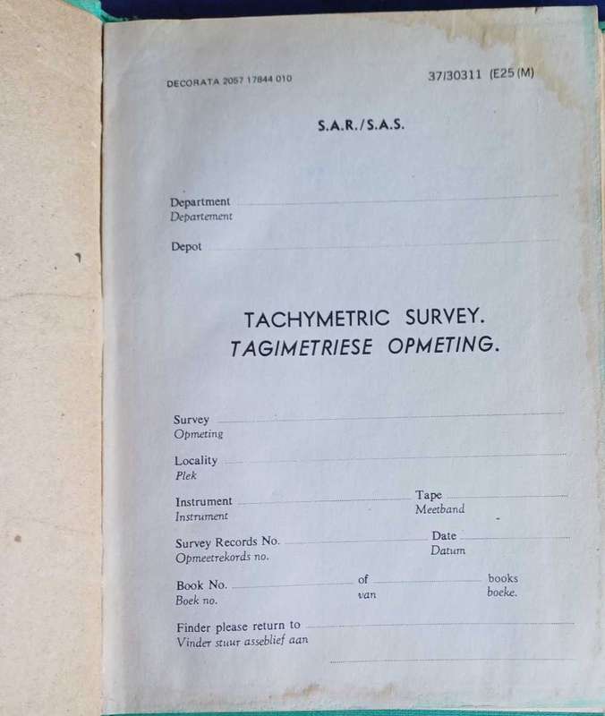 Two Tachymetric field books (S.A.R.)