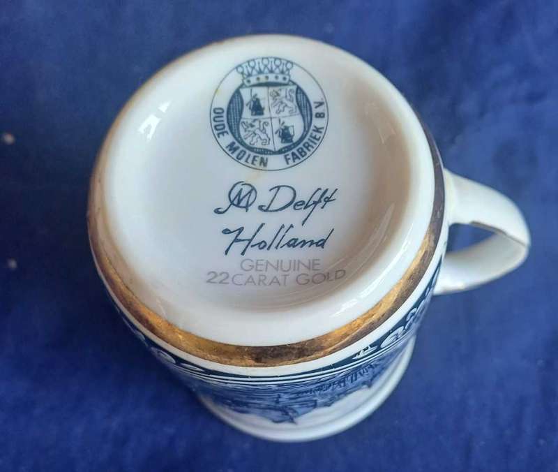 Delft Holland genuine 22 carat gold cup