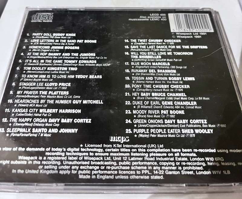 CD Rock Era American no. 1s 1957-1962 LECD400