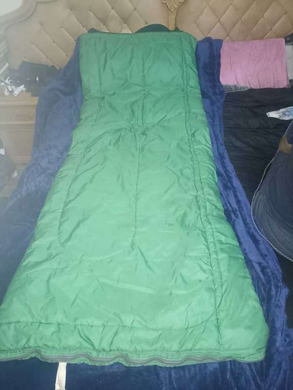 Single bed sleeping bag with blanket