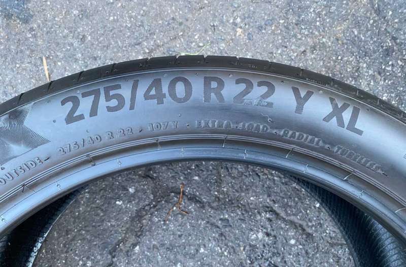 275/40/22 and 315/35/22 Continental Premium Contact 6Y XL SSR Runflat.