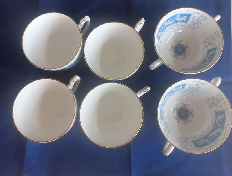 Coalport bone china: Revelry - 4 x cups and 2 x Soup Coupe