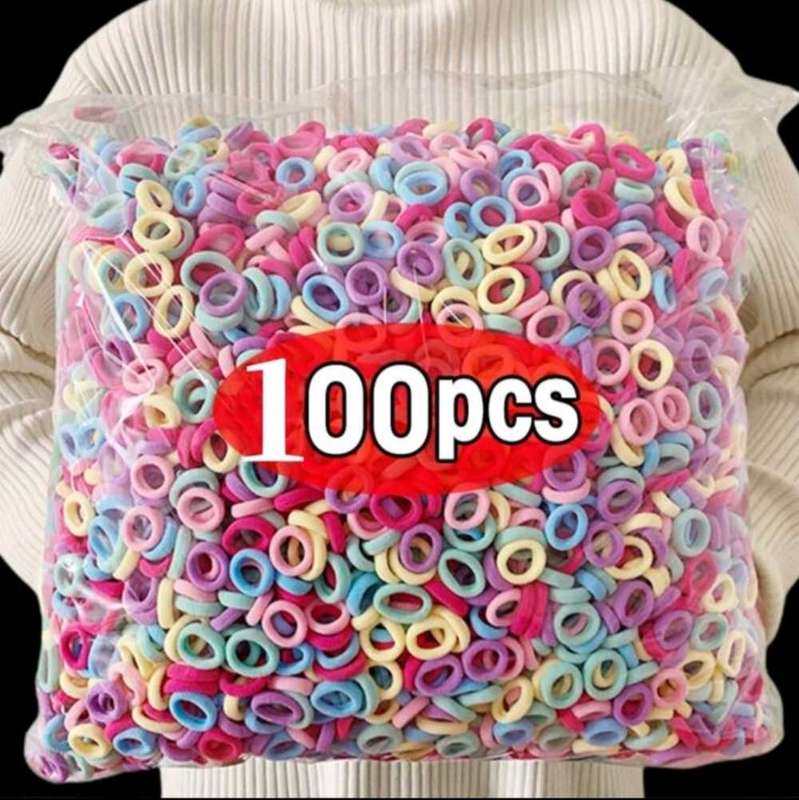 Baby Hair Ties Girl,Artrylin Elastic Hair Bands Ties Small Size Rubber Band (100 PCS Multicolor)