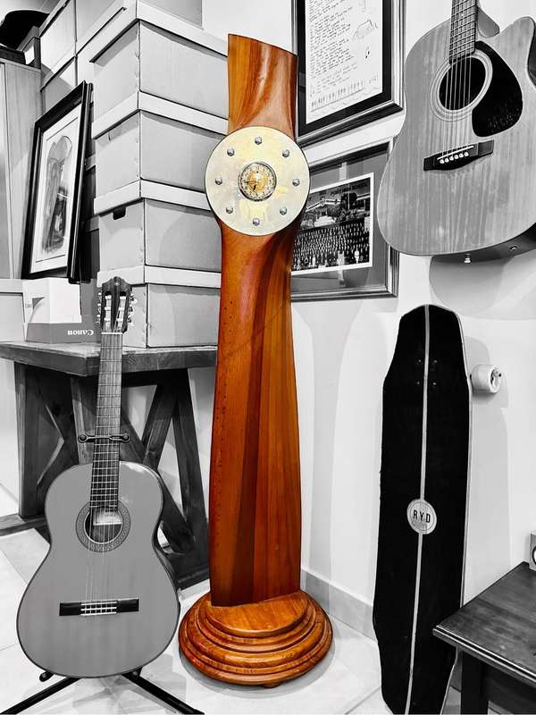 Antique Aircraft Wooden Propeller Clock circa 1912