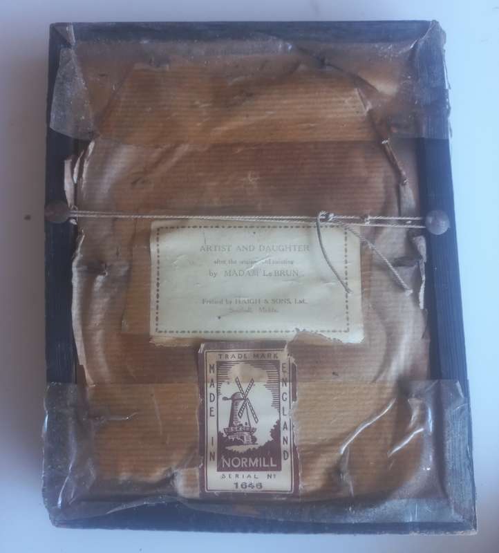Vintage Artist and daughter print framed by Haigh & Sons