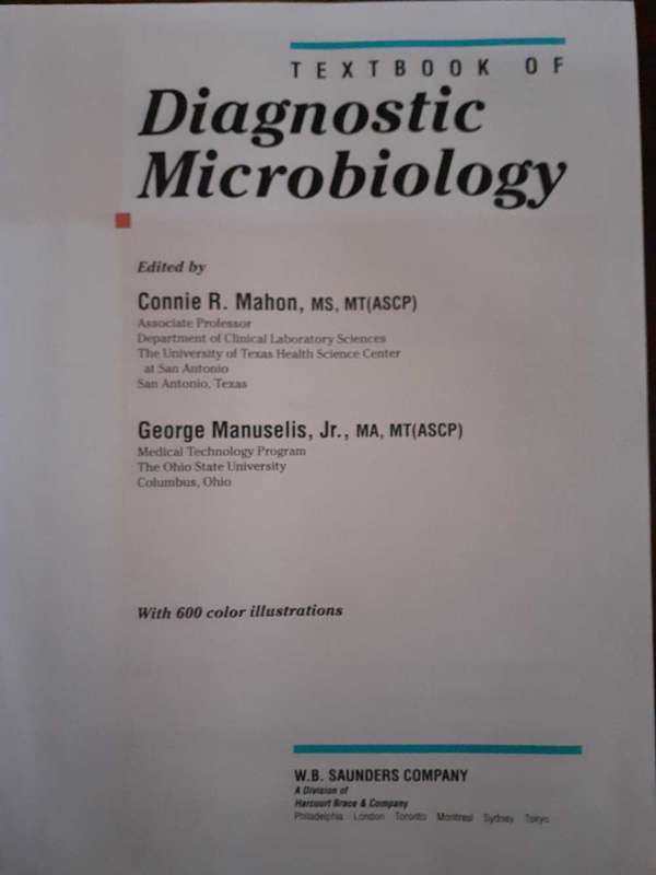 Textbook of Diagnostic Microbiology ~ Mahon / Manuselis