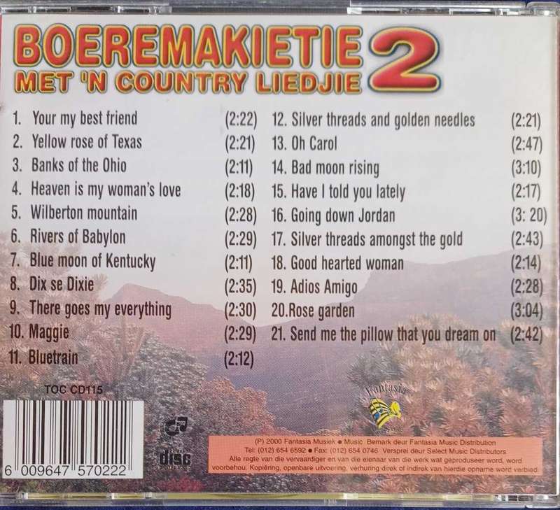 Boeremakietie met 'n country liedjie 2 (cd)