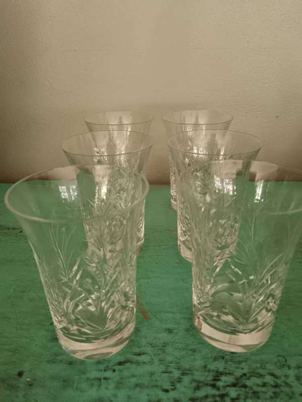 Set of 6 Stuart Crystal  Water Glasses