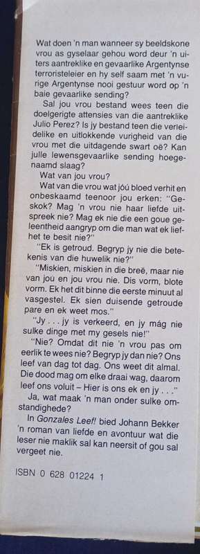 Gonzales leef deur Johann Bekker
