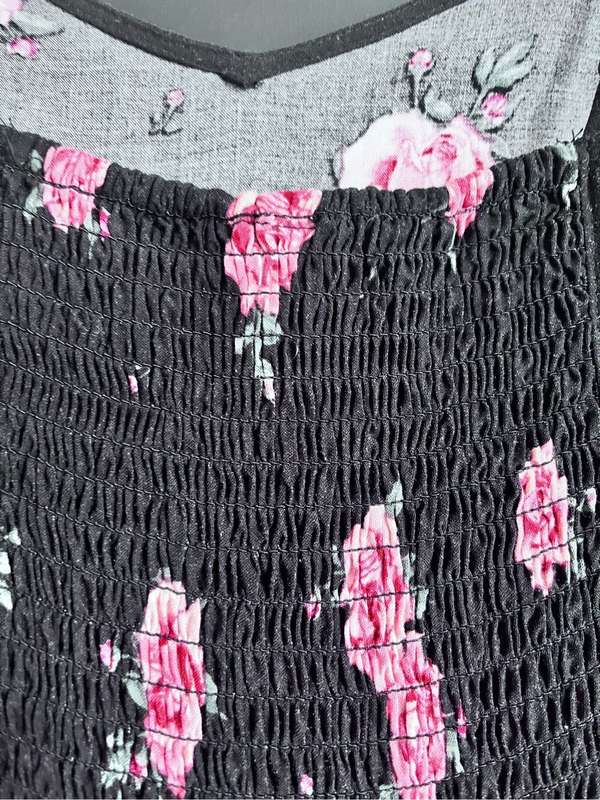 Summer H&M viscose black roses dress - size 8