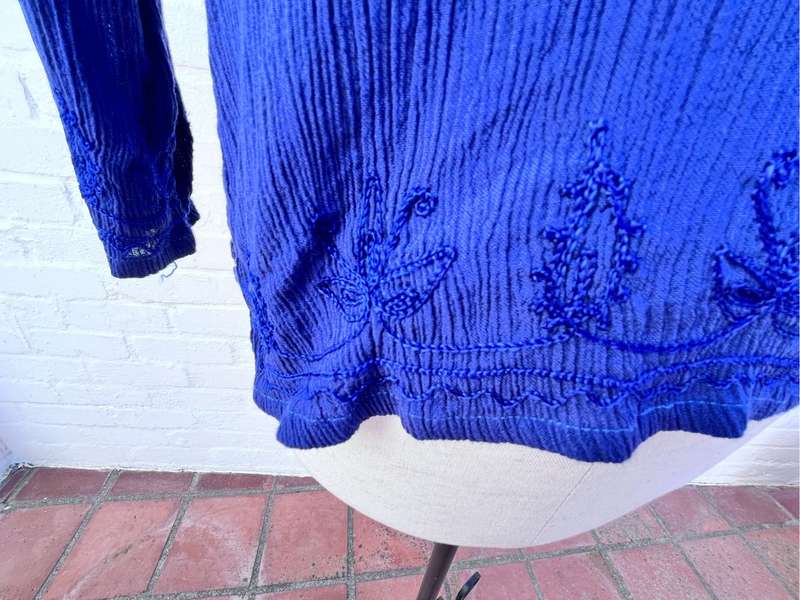 Beautiful deep blue viscose Indian top (small)