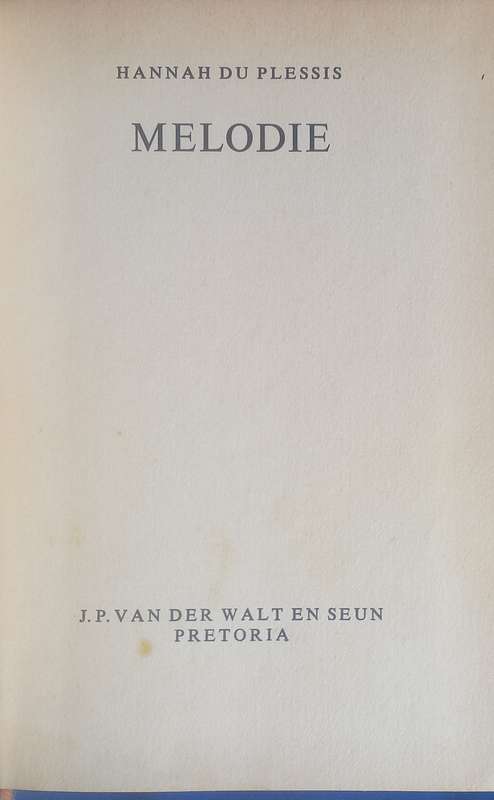 Melodie deur Hannah du Plessis