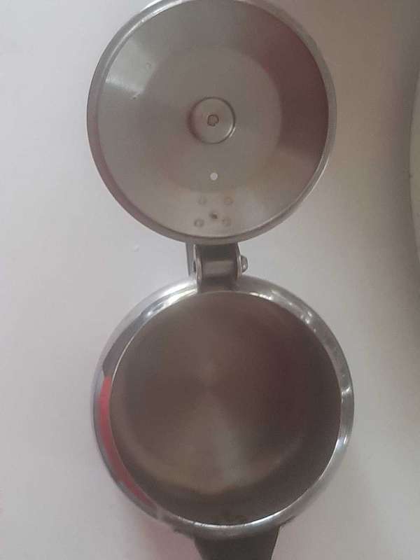 Vintage stainless tea set with tray