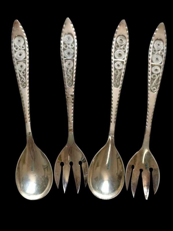 830 Sterling Silver, Scandinavian Vintage Cutlery Set