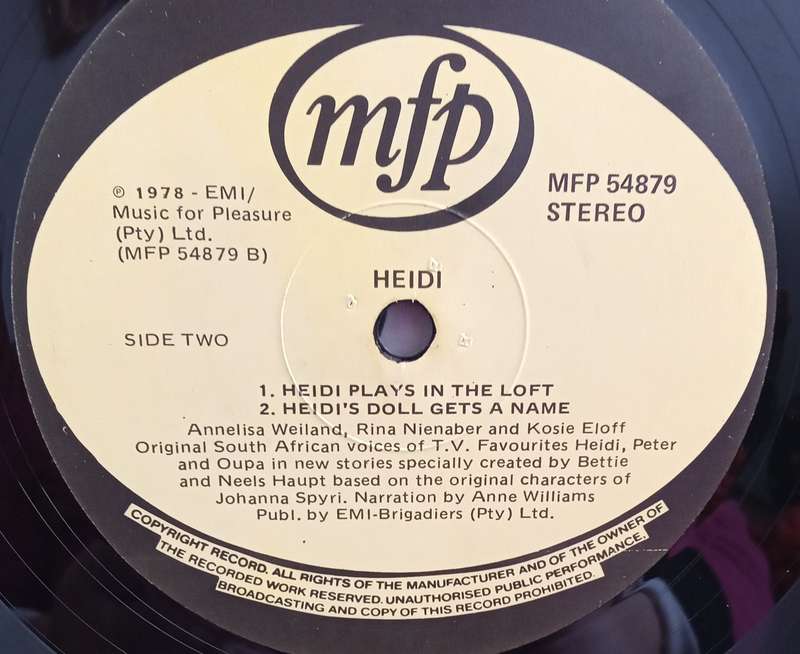 HEIDI 3 LP VINYL RECORD STEREO ENGLISH