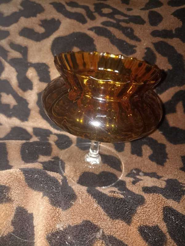 Amber Brown vintage Vase 1960