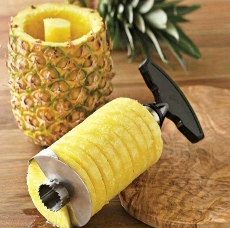 Stainless Steel Pineapple Peeler and Corer - Effortlessly Core, Slice, and Cut Pineapples