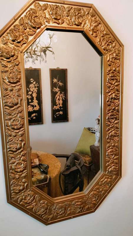 Brass Repousse Mirror