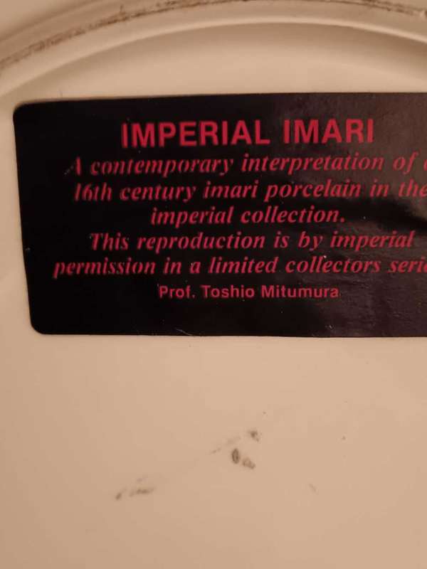 Genuine Imperial Imari large Display Plate with Peacock, Birds and Ferns & Flowers