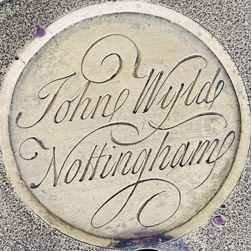 JOHN WYLDE NOTTINGHAM Large Heavy Brass Clock Face/Dial circa 1700s (31cmx31cm)