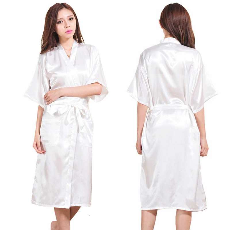 satin robe brides maid robe long satin gown
