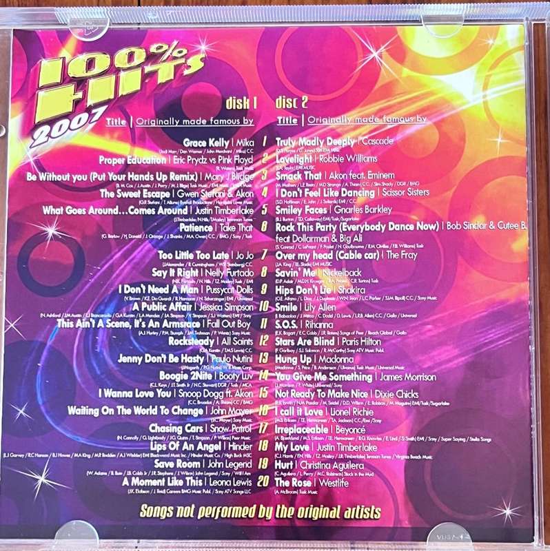 100% Hits 2007 - 2CD covers of 40 hits CSRCD264