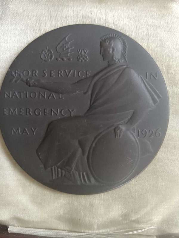 Bronze Medallion with Original Case for National Emergency  General Strike May 1926