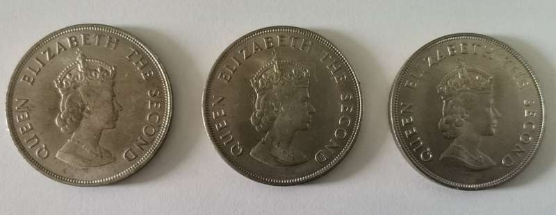 3 x 1966 Jersey 5 Shillings