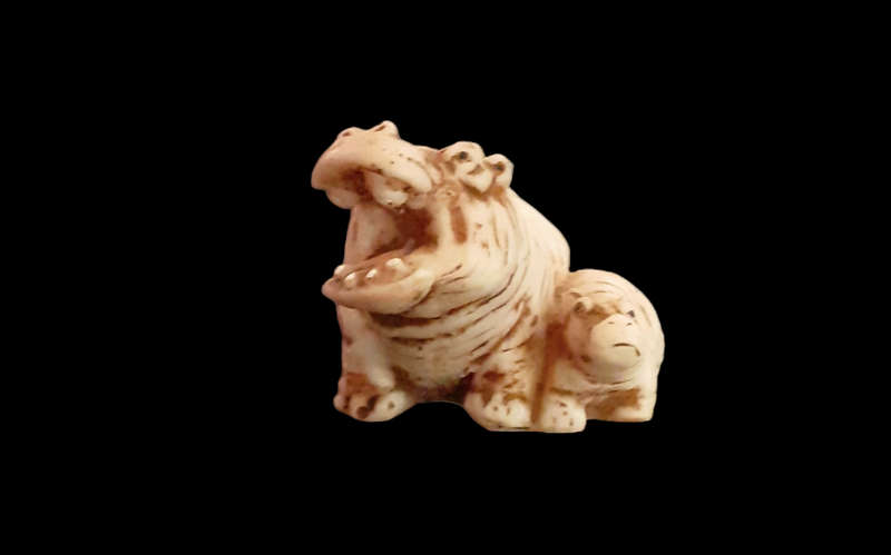 Hippo and Baby Hippo Figurine