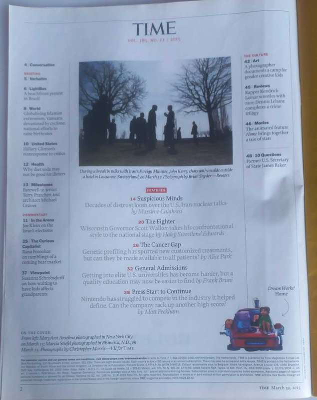 Time magazine March 30, 2015