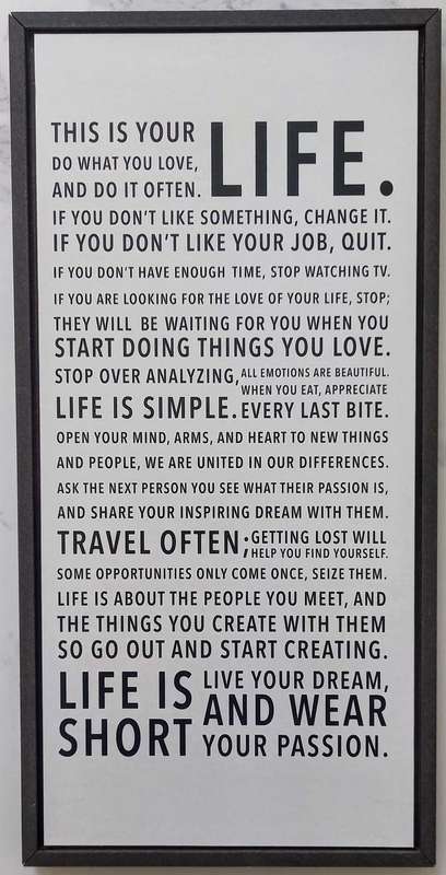 Wall hanging of LIFE