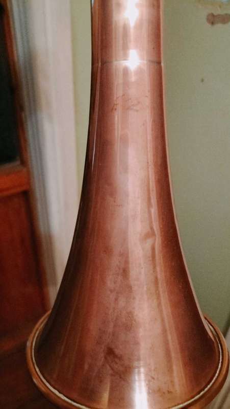 Large Antique Victorian Copper Hunting Horn